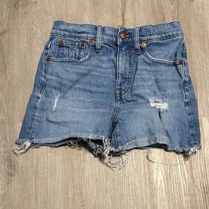 Madewell Light Blue Distressed Jean Shorts